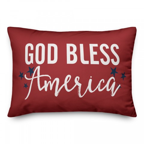 God Bless America Script 14x20 Spun Poly Pillow