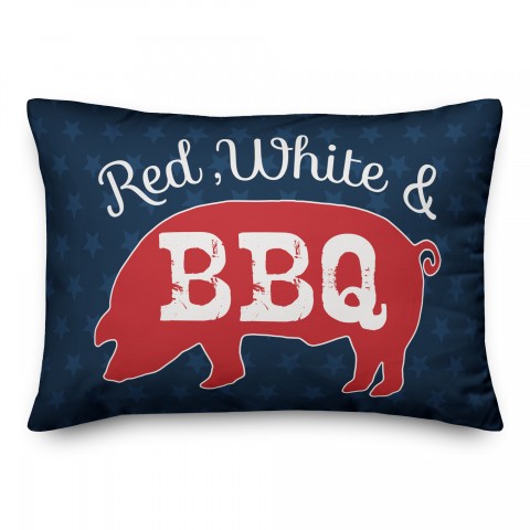 Red White and BBQ 14x20 Spun Poly Pillow