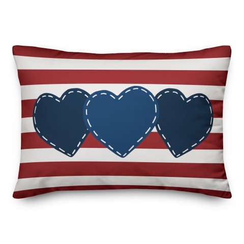 Heart Patches 14x20 Spun Poly Pillow