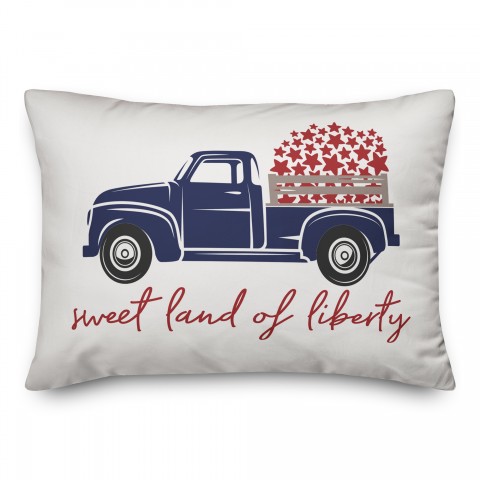 Sweet Land of Liberty Vintage Truck 14x20 Indoor / Outdoor Pillow