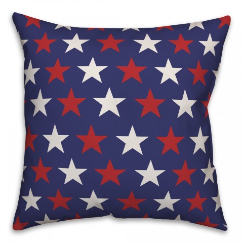 Reversible Stars and Stripes 18x18 Spun Poly Pillow