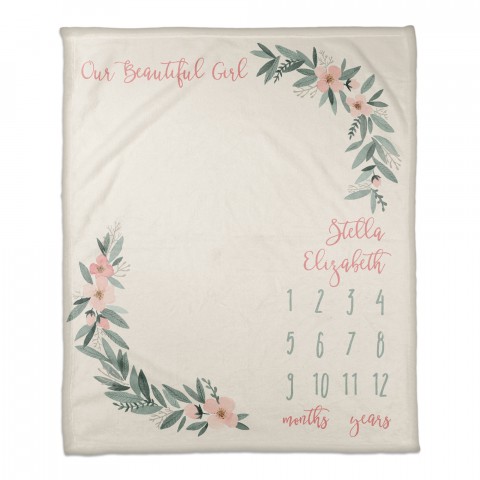 Our Beautiful Girl 50x60 Personalized Coral Fleece Blanket