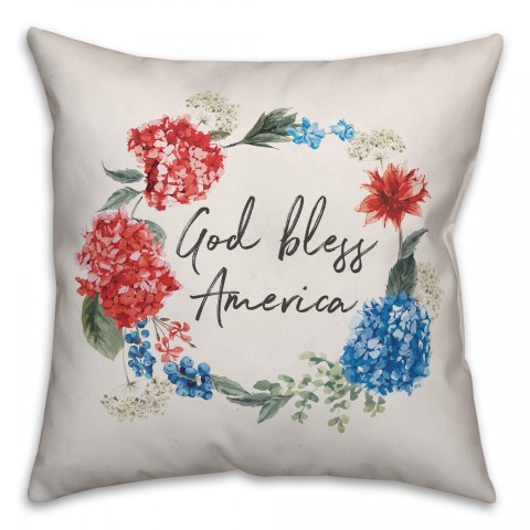 God Bless America 18x18 Spun Poly Pillow