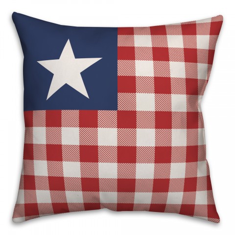 Patriotic Buffalo Check 18x18 Spun Poly Pillow