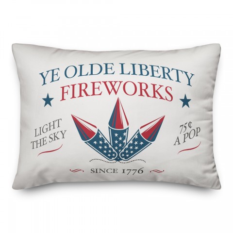 Ye Olde Liberty Fireworks 14x20 Spun Poly Pillow
