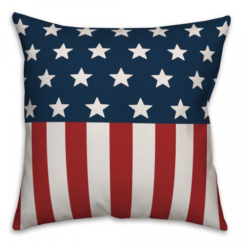 Vertical American Flag 18x18 Indoor / Outdoor Pillow