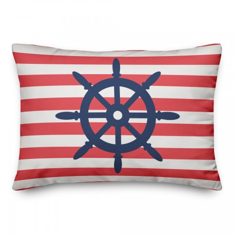 Nautical Ships Wheel Pillow