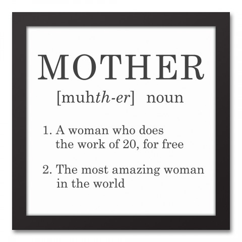 Mother Definition 12x12 Black Framed Canvas