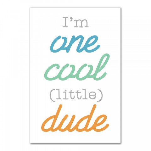 One Cool Little Dude 12x18 Canvas Wall Art