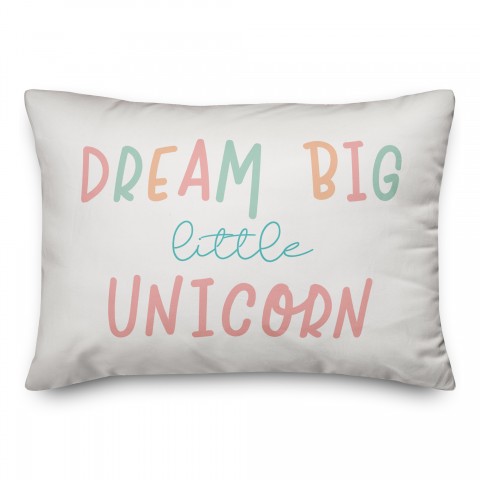 Dream Big Little Unicorn 14x20 Spun Poly Pillow