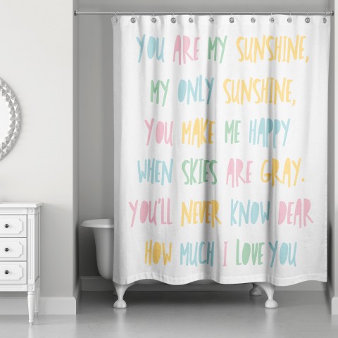 You Are My Sunshine 71x74 Shower Curtain