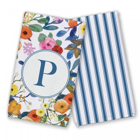 Wildflower Monogram - P Textiles Collection