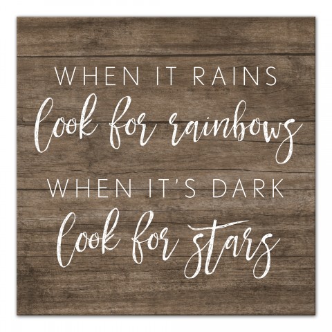When it Rains look for Rainbows 12x12 Canvas Wall Art