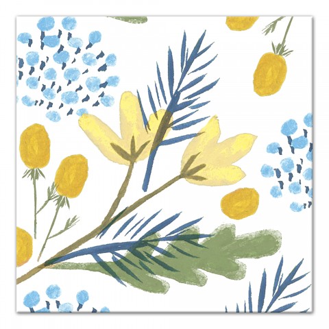Yellow Botanicals 16x16 Canvas Wall Art