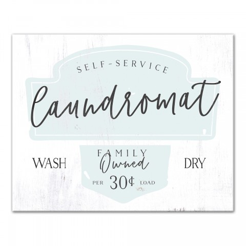 Self-Service Laundromat 16x20 Canvas Wall Art