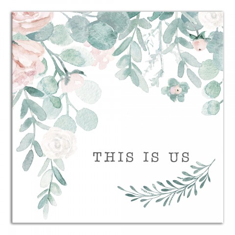 This is Us Floral 12x12 Canvas Wall Art