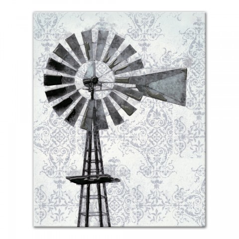 Distressed Windmill Canvas Wall Art