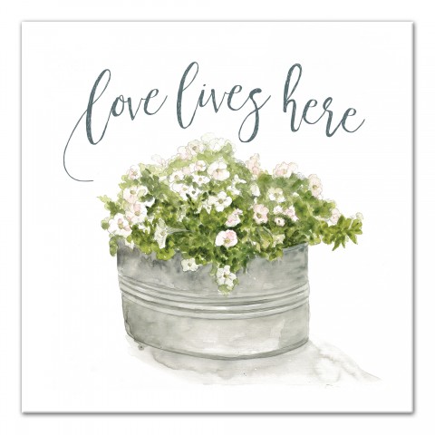 Love lives here Canvas Wall Art
