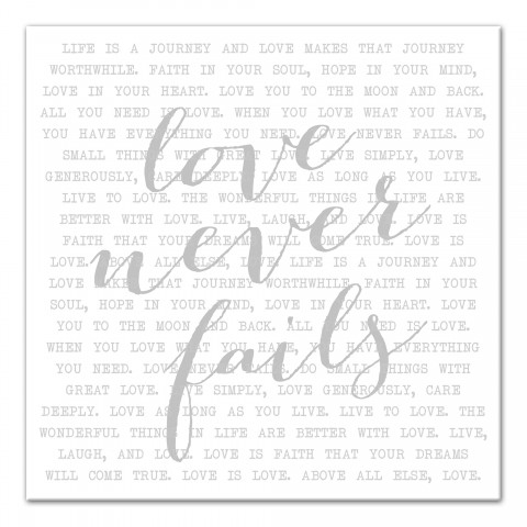 Love never fails Canvas Wall Art