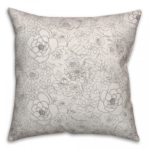 Floral Doodle Pillow