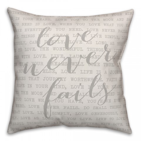Love never fails Pillow