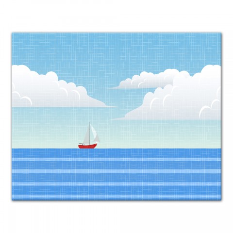 Lonely Sailboat 16x20 Canvas Wall Art