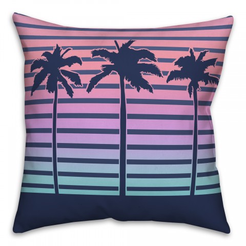 Palm Tree Sunset Pillow