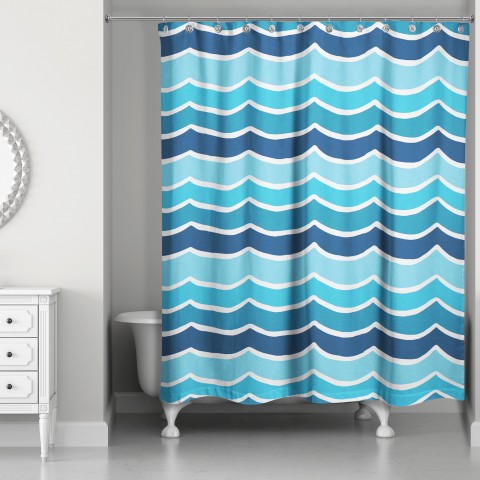 Blue Waves 71x74 Shower Curtain