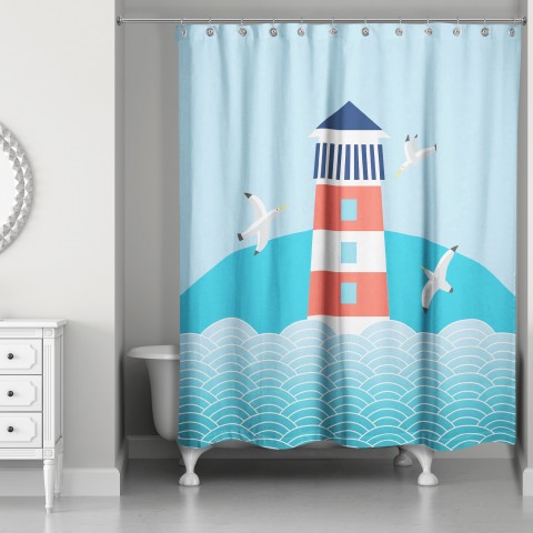Lighthouse 71x74 Shower Curtain