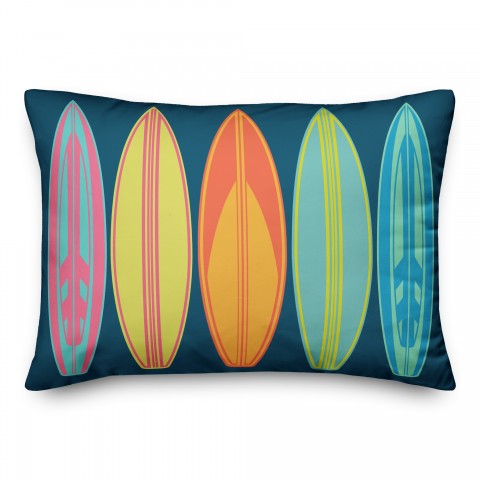 Surf Board Pattern 14x20 Spun Poly Pillow Cover