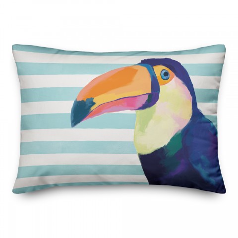 Toucan Stripes 14x20 Spun Poly Pillow Cover