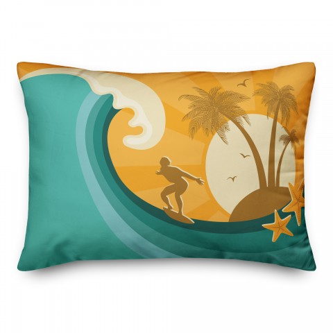 Retro Surfer 14x20 Spun Poly Pillow Cover