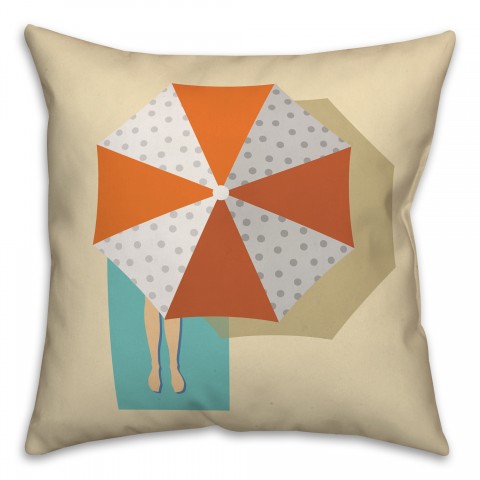 Retro Beach Umbrella Pillow