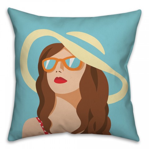 Retro Pool Girl Pillow