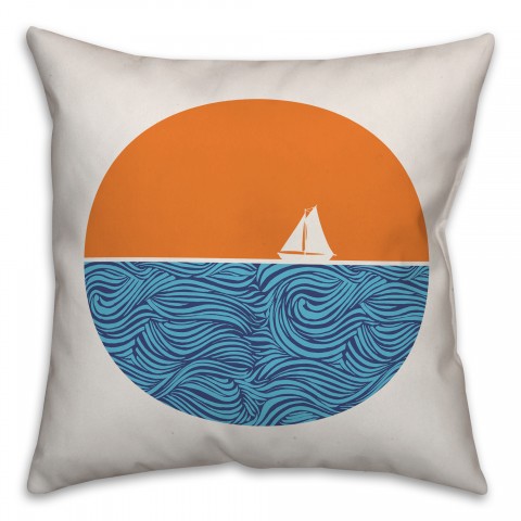 Sailboat at Sunset Pillow