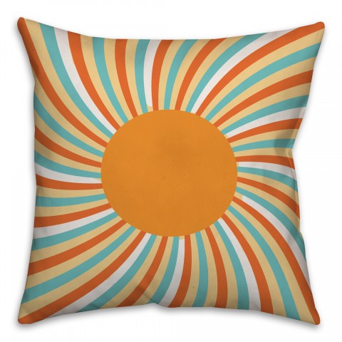Retro Swirl Sun Pillow