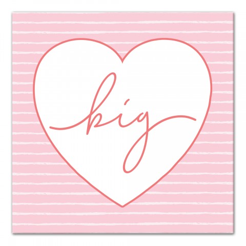 Big Script Heart 12x12 Canvas Wall Art