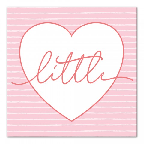 Little Script Heart 12x12 Canvas Wall Art