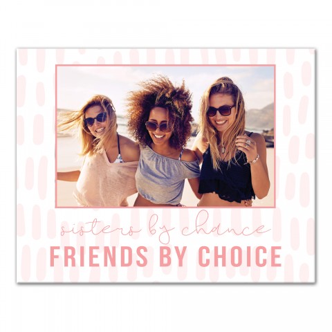 Sisters by Chance Friends by Choice 11x14 Personalized Canvas Wall Art