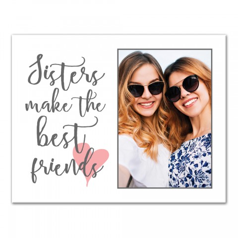 Sisters Make the Best Friends 11x14 Personalized Canvas Wall Art