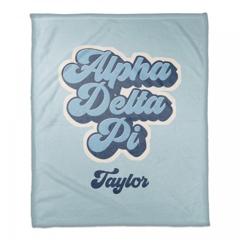 Retro Script - Alpha Delta Pi 50x60 Personalized Coral Fleece Blanket
