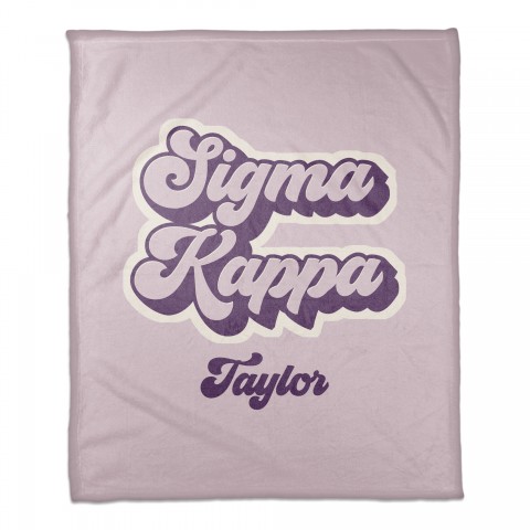 Retro Script - Sigma Kappa 50x60 Personalized Coral Fleece Blanket