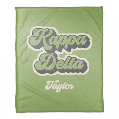 Retro Script - Kappa Delta 50x60 Personalized Coral Fleece Blanket