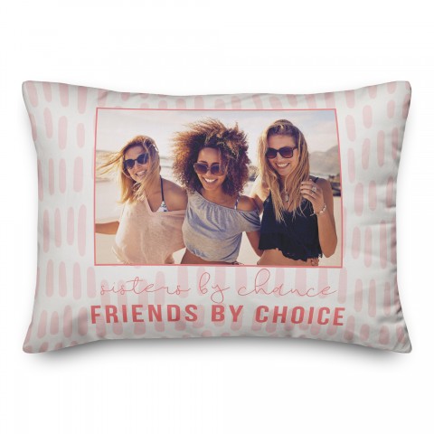 Sisters by Chance Friends by Choice 14x20 Personalized Spun Poly Pillow