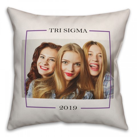 Simple Photo Border - Sigma Sigma Sigma 18x18 Personalized Spun Poly Pillow