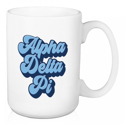Retro Alpha Delta Pi 15 oz Personalized Mug