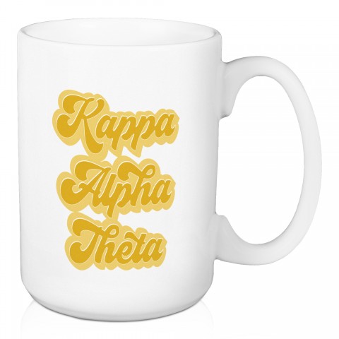 Retro Kappa Alpha Theta 15 oz Personalized Mug