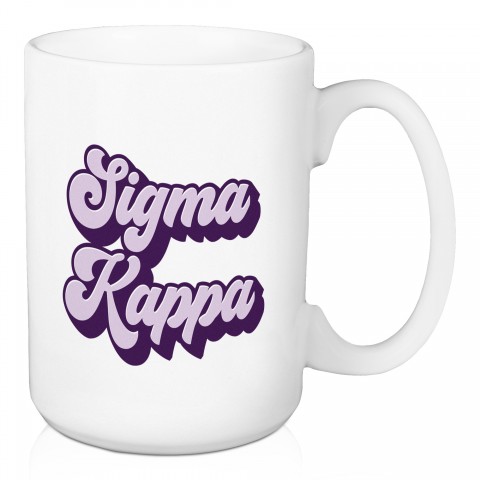 Retro Sigma Kappa 15 oz Personalized Mug