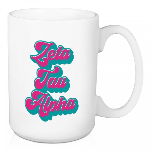 Retro Zeta Tau Alpha 15 oz Personalized Mug