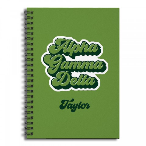 Retro Alpha Gamma Delta 6x8 Personalized Ruled Spiral Notebook